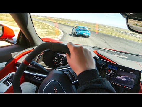 2020 C8 CORVETTE BATTLES PORSCHE GT3 RS ON TRACK! *UNBELIEVABLE*