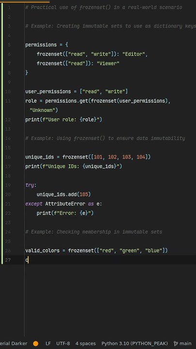 Why use pythons frozenset() function? python #secrets mastering ...