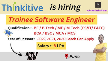 Thinkitive is Hiring | Trainee Software Engineer | Pune |8LPA 😍✔️ #JobsWithShubham #thinkitive