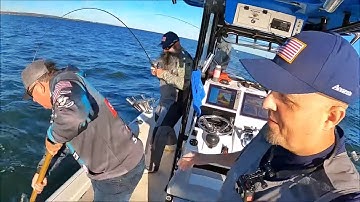 Striper Fishing with the CLICKER ON! WHY WE DO IT! Flutter Spoon Stripers