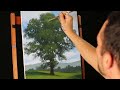 Painting an oak tree in acrylic - Grown On The Side Hill - how to paint with Tim Gagnon