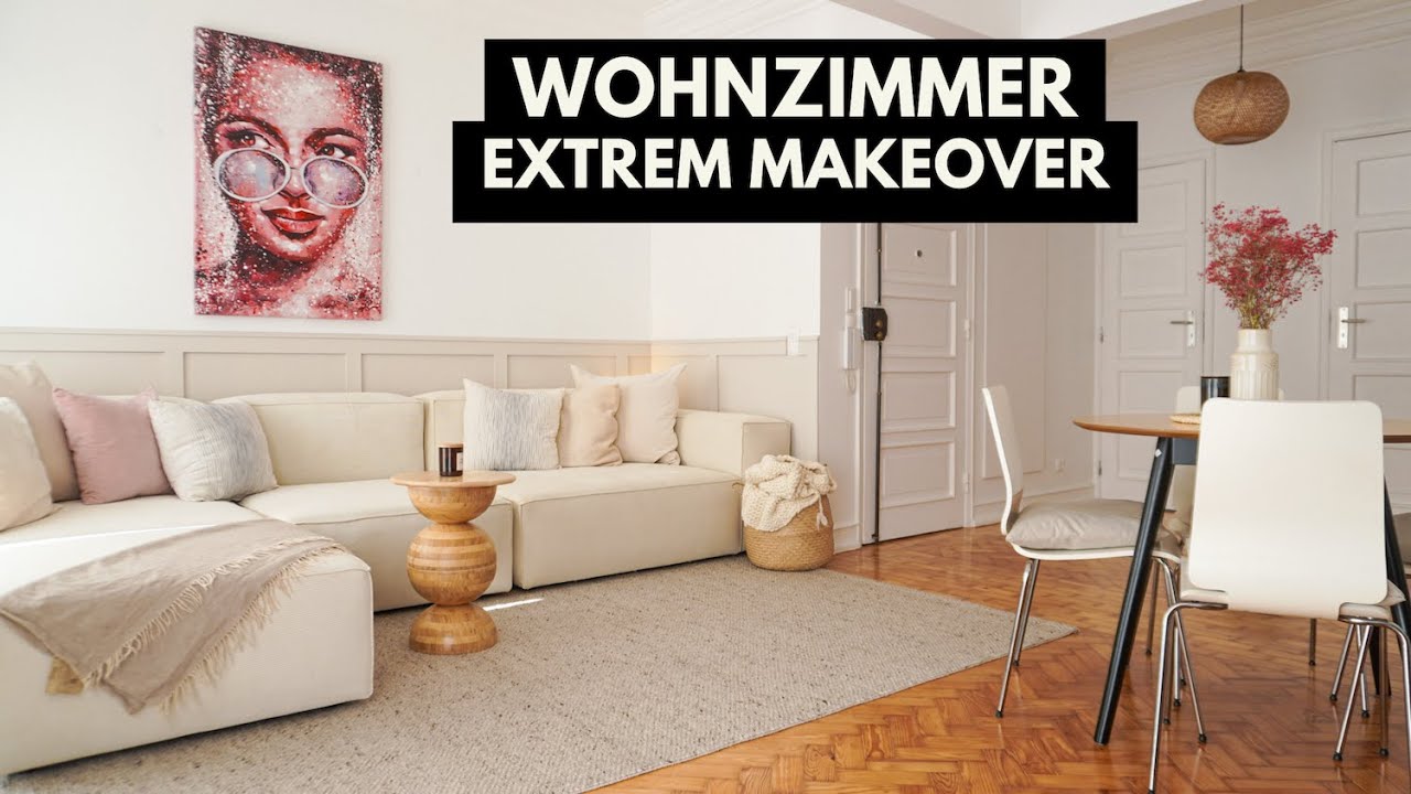 Wohnzimmer einrichten \u0026 Roomtour | Komplettes Room Makeover mit DIY Wandverkleidung und Livom Sofa
