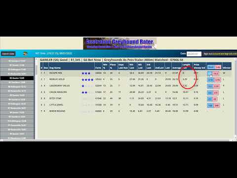 Australian Greyhound Rater Tutorial