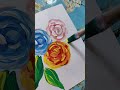 Easy Rose flower painting #shorts #youtubeshorts #acrylicpainting #rosepainting #painting #drawing