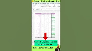 Group & Ungroup in Excel Without Shortcut | Beginner Friendly #GroupUngroup #UnGroupUngroup #shorts