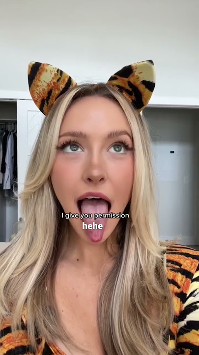 How far can you stick out your tongue? #shorts #catcostume #onlyfans