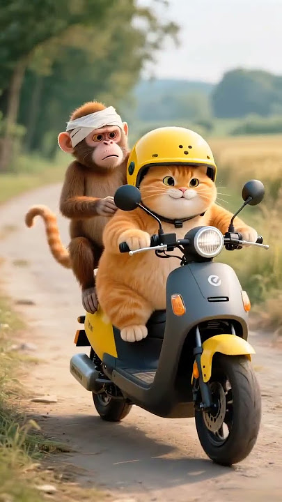 The monkey made popcorn and had an accident and then #cat #aicat #fatcat #orangecat #animals