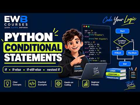 Python Conditional Statements Explained | if, if-else, if-elif-else & Nested if | EWB Edu Tech