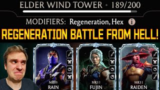 MK Mobile. This Regeneration Battle Made Me SUFFER! Battle 189 in Fatal Elder Wind Tower.
