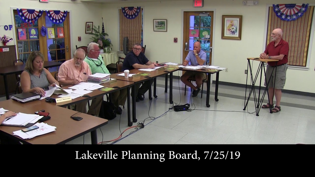 Lakeville Planning Board, 7/25/19 YouTube
