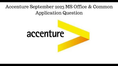 Accenture Common Application & MS Office Question 2023 | MS Office Question 2023 #accenture