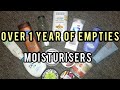 OVER 1 YEAR OF SKINCARE EMPTIES!!!🙃🤷🏾‍♀️|PRODUCTS I&#39;VE USED UP 2019|DRUGSTORE MOISTURISERS|PT 2