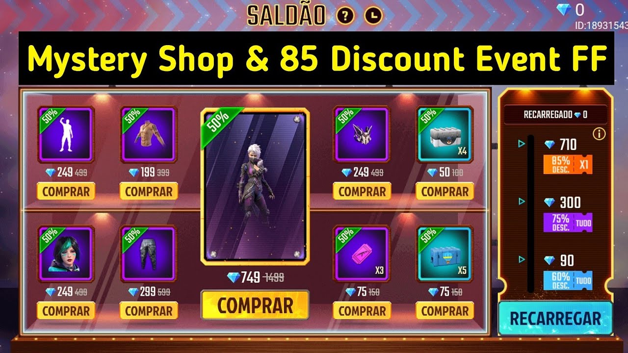 85% discount event free fire || September month mystery shop free fire || new event garena free fire
