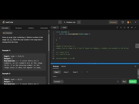 Missing Number | LeetCode 268  | Java