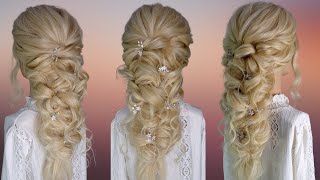 EASY curly braid hairstyle  mermaid braid