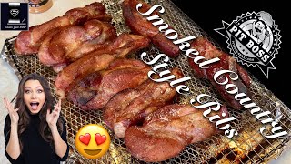 SMOKED COUNTRY STYLE RIBS ON THE PIT BOSS PLATINUM LOCKHART/HOW TO COOK BBQ RIBS ON A PELLET SMOKER