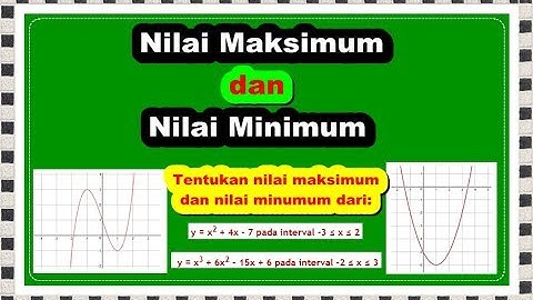 Nilai Maksimum dan Minimum Fungsi Detail - Matematika SMA