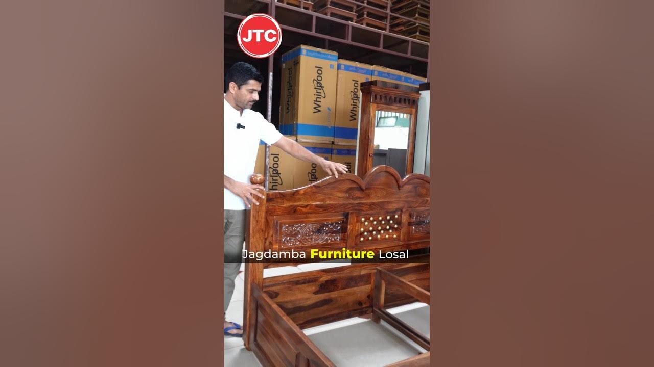 शीशम की लकड़ी का बना हुआ बेहतरीन बेड Jagdamba Furniture Losal 
