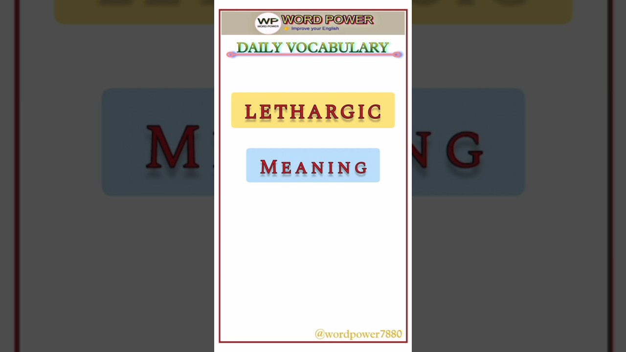 Lethargic meaning 