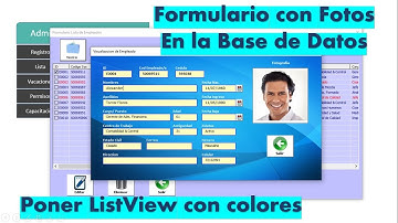 Formulario con Fotos en la BD y ListView a Colores con VBA Excel Cap2