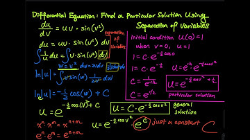 9.3 Part 8/8: Particular Solution of Differential Equation Using Separation of Variables | Integ Cal