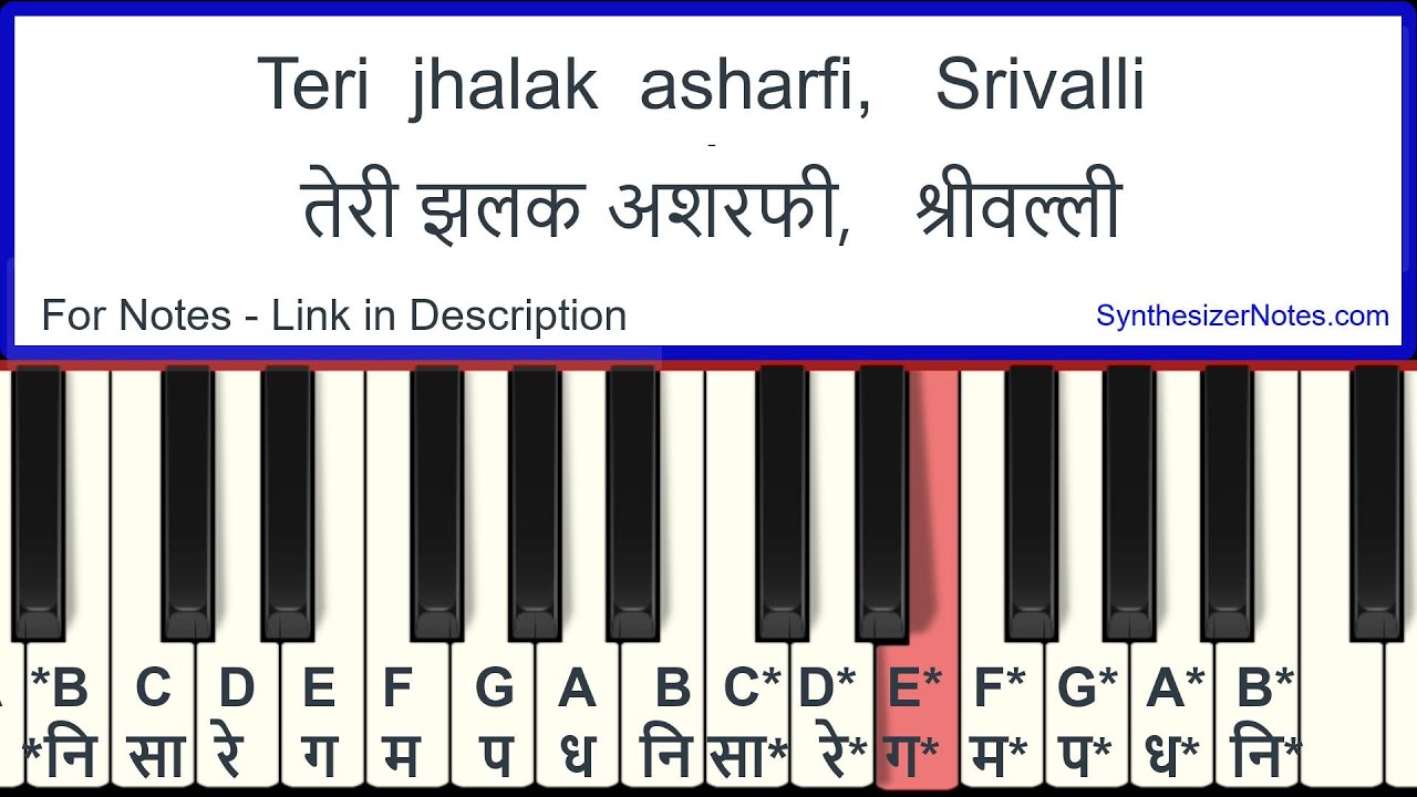 Teri Jhalak Srivalli Keyboard Notes Piano Notes