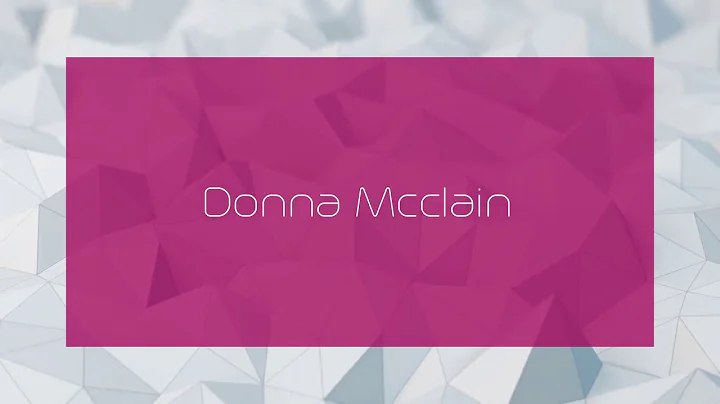 Donna Mcclain - appearance