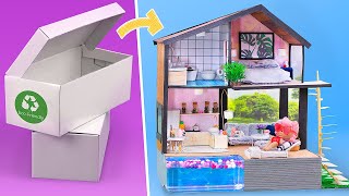 Casa de Muñecas en Miniatura en Una Caja de Zapatos - YouTube