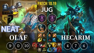 GEN Neat Olaf vs Hecarim Jungle - KR Patch 10.19