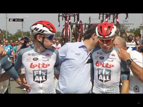 MUST WATCH AMAZING MOMENT IN CYCLING AS ALL THE CYCLISTS PAY THEIR TRIBUTE TO BJORG LAMBRECHT