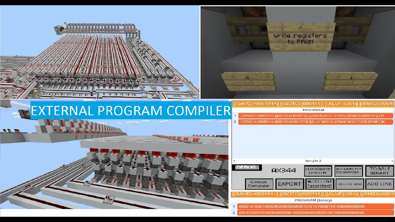 External Program Compiler: introduction: Redstone Computer P9 - YouTube