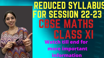Reduced Syllabus for class 11 CBSE I New Strategy I