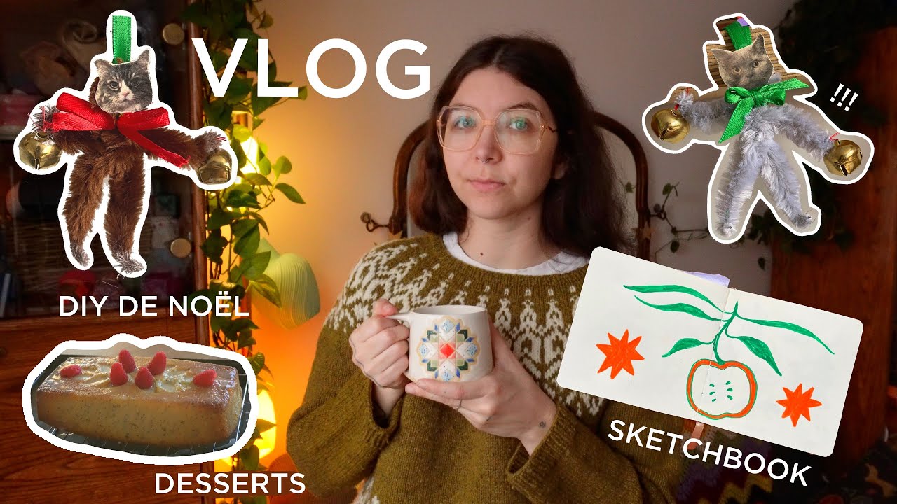 DIY victorien pour le sapin 🐈🎄☃️ un tatouage et des dessins de sketchbook