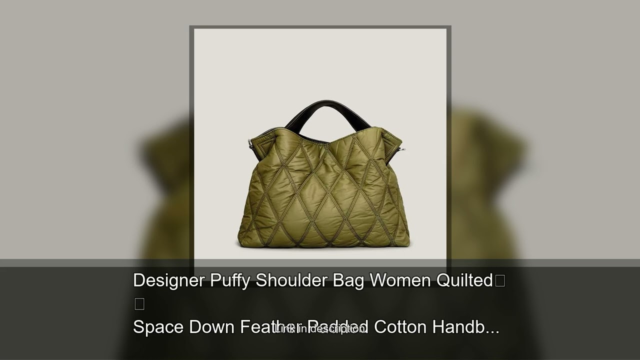 Designer Puffy Shoulder Bag Women Quilted Space Down Feather Padded Cotton Handbags Winter Larg