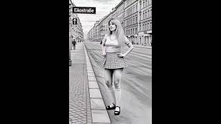 DDR Frau aus Dresden tanzt auf der Straße   #nostalgie #ddralltag #retro