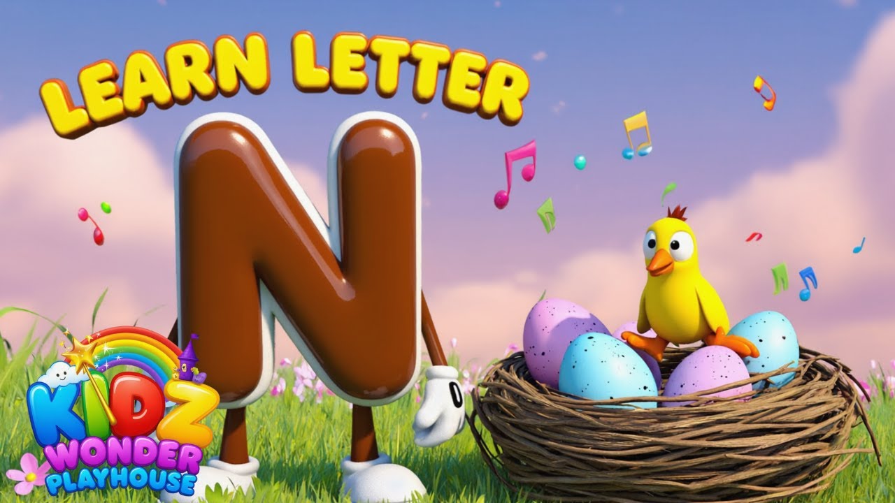 N Vocabulary for Kids 📚 | Learn First Words with Letter N 👶 | Fun ABC Learning Video 2025