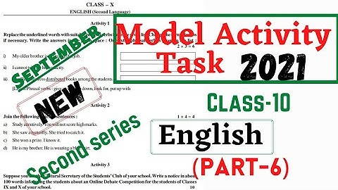 Model Activity Task Class 10 English 2021 Part-6|| Right Solution & analysis|| Second Series