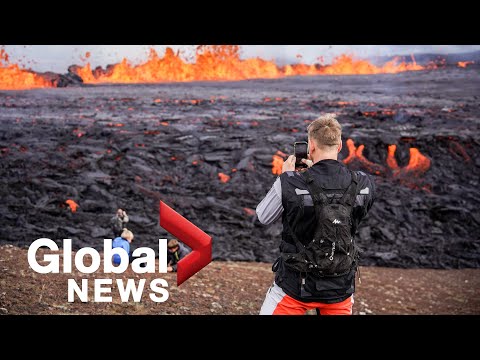 "Picnic by a volcano": Tourists flock to Iceland’s Fagradalsfjall to watch eruption