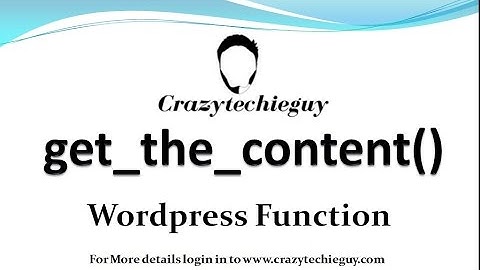 get_the_content() | Wordpress function