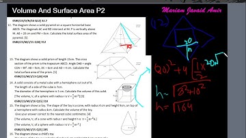 IGCSE Math 0580 Topic 21(a)/50 : Volume and Surface Area P2 , [Worksheet in description]
