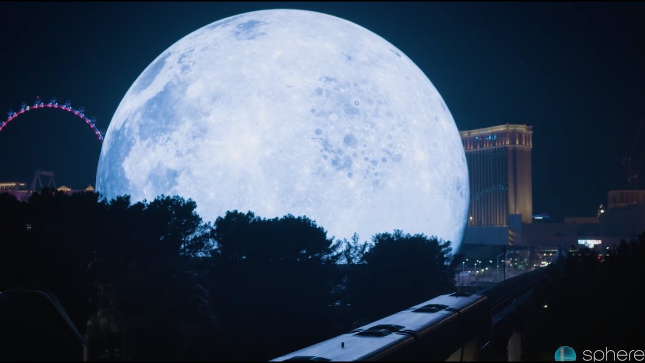 gigantic LED sphere illuminates las vegas skyline for the first time