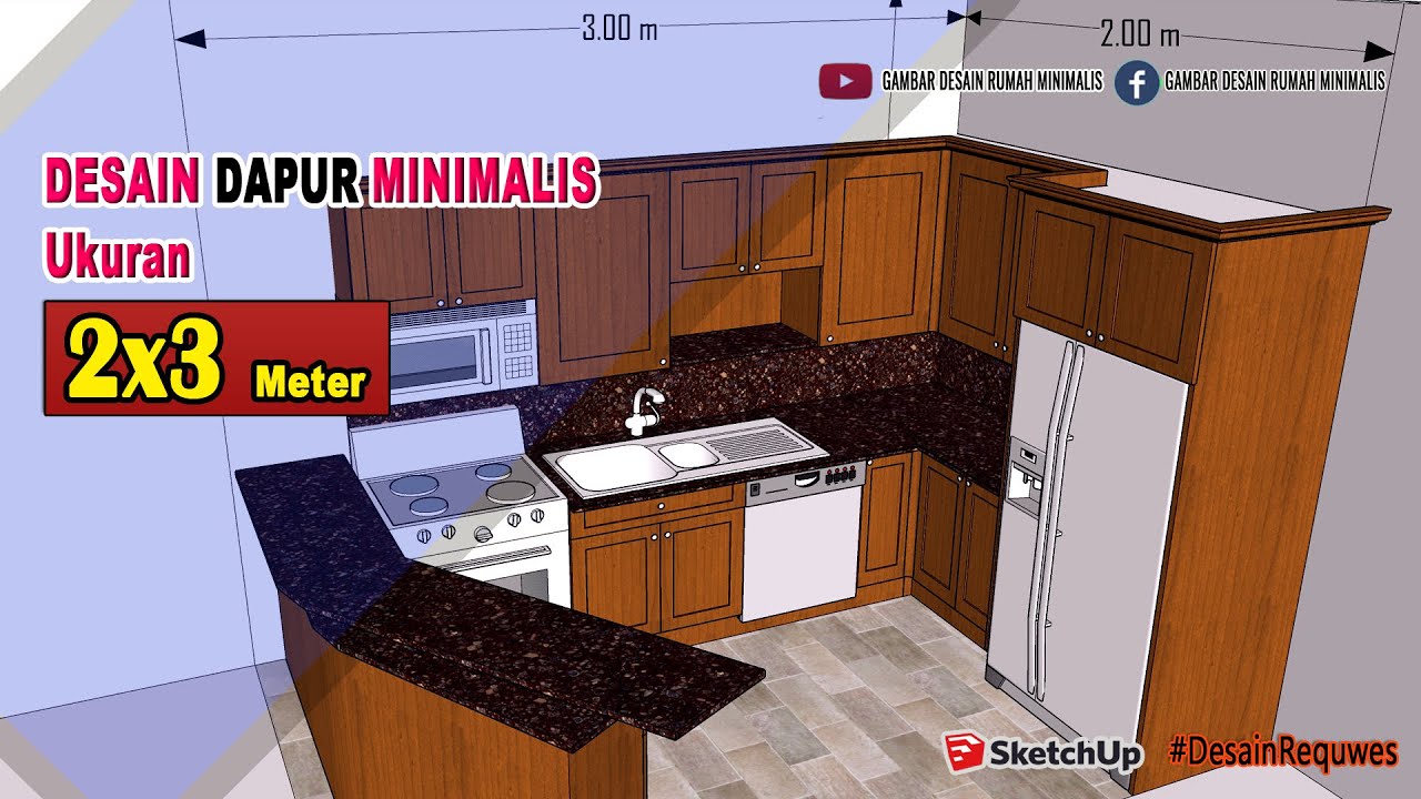 DESAIN DAPUR MINIMALIS UKURAN 2X3 METER YouTube