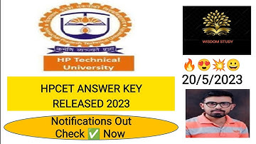 💥HPCET ANSWER KEY RELEASED 2023 || HPTU RELEASED HPCET ANSWER KEY 2023 UPDATE BY AMIT KUMAR