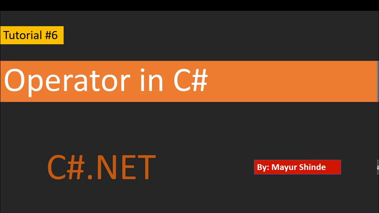 assignment operator in c#.net