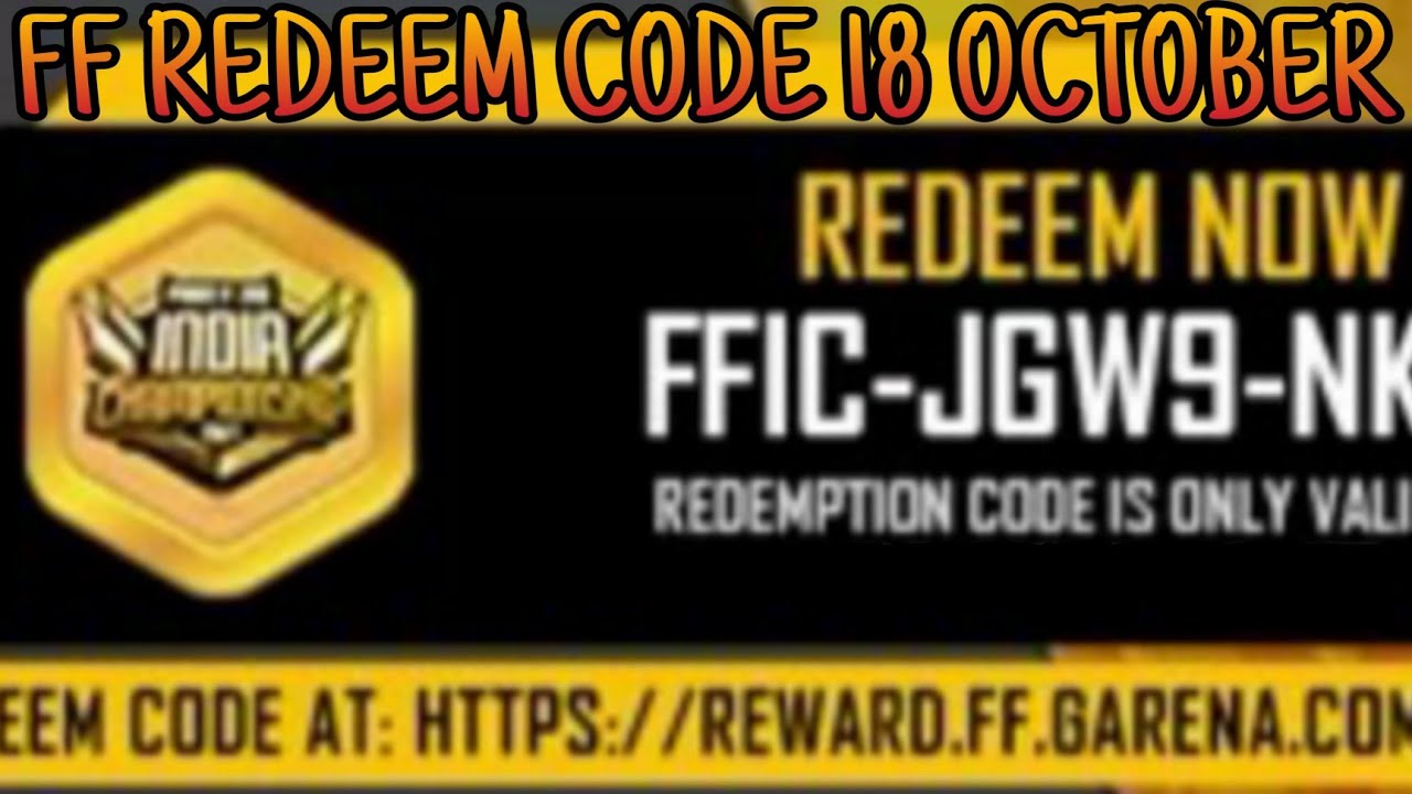 Free Fire Redeem Code Today | 18 October Redeem Code Free Fire | FF Redeem Code Today 18 October