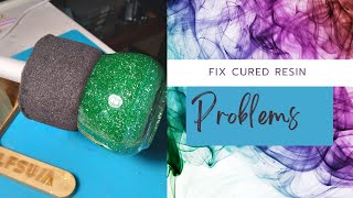 Fixing cured resin issues and holes #resinart #tumblertutorial