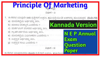 B Com 1st Sem Principles of Marketing 2022 NEP May / June Annual Exam Kannada Version Question Paper