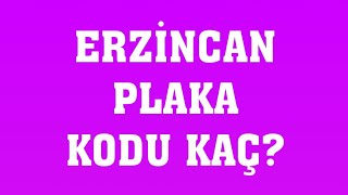 Erzincan'ın Plakası Kaç?