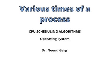 Various times of a process|Waiting Time|Turnaround Time|Response Time|Arrival Time|Operating System