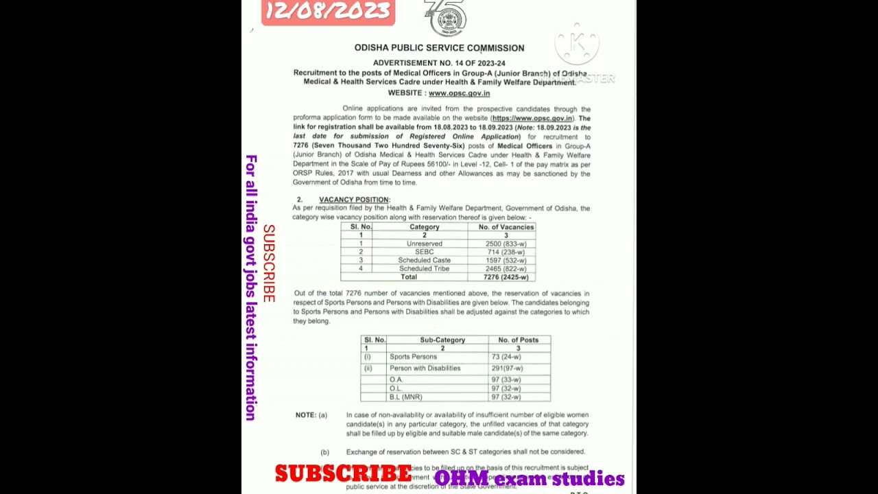 OPSC Recruitment 2023 – Apply Online for 7276 Medical Officer Posts 